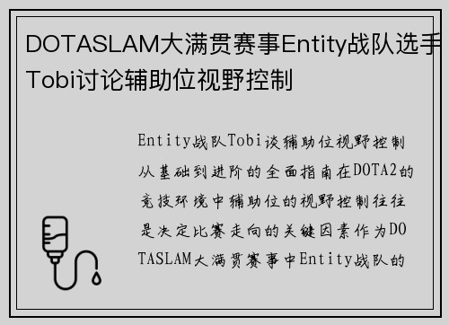 DOTASLAM大满贯赛事Entity战队选手Tobi讨论辅助位视野控制